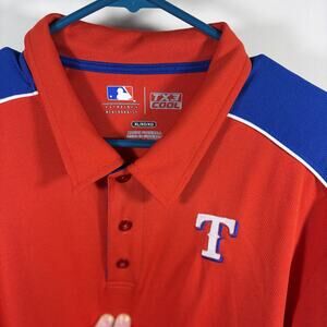 MLB Texas Rangers TX3 Cool Red Polo Shirt Embroidered Team Logo XL